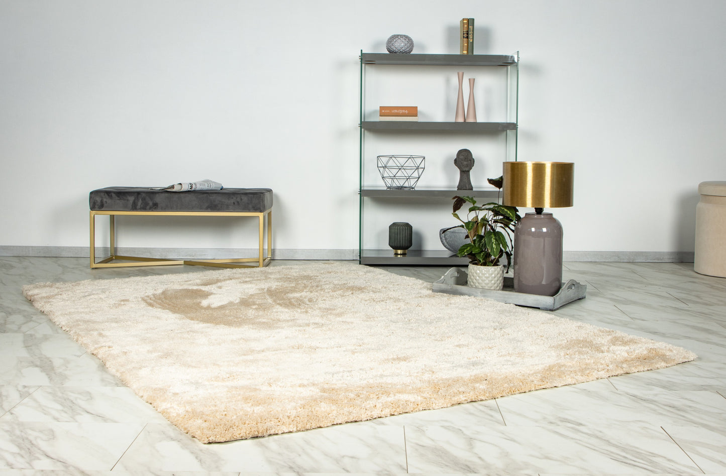 Shiny Eric Kuster stijl beige vloerkleed - Houseofambiance