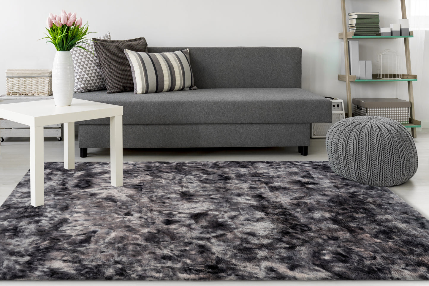 Panda vloerkleed grafiet - Houseofambiance