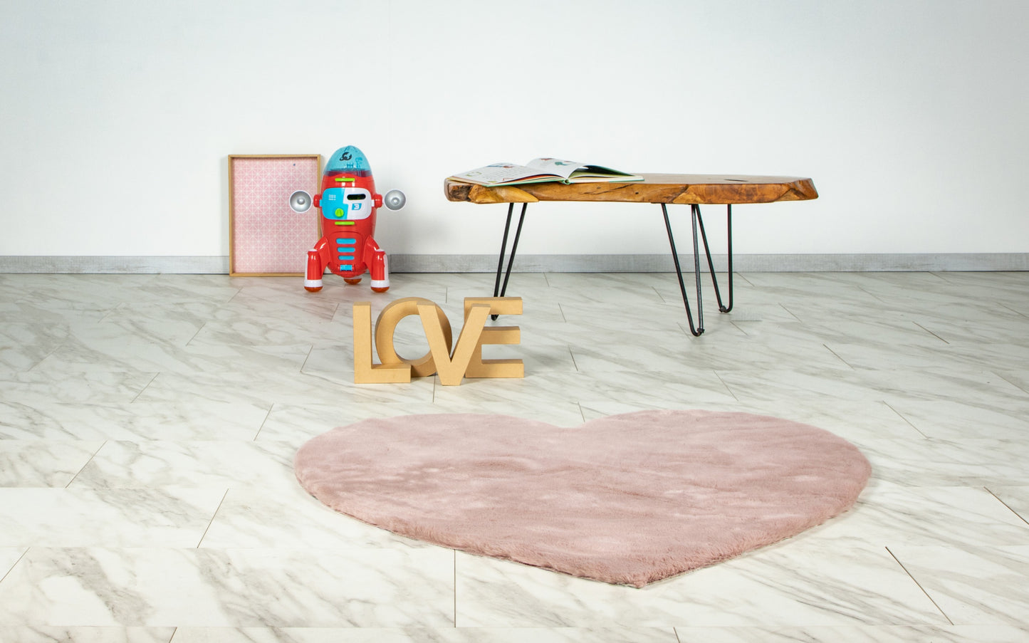 Hartje roze vloerkleed