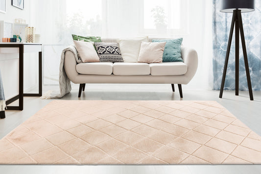 Velvet Grid beige vloerkleed - Houseofambiance