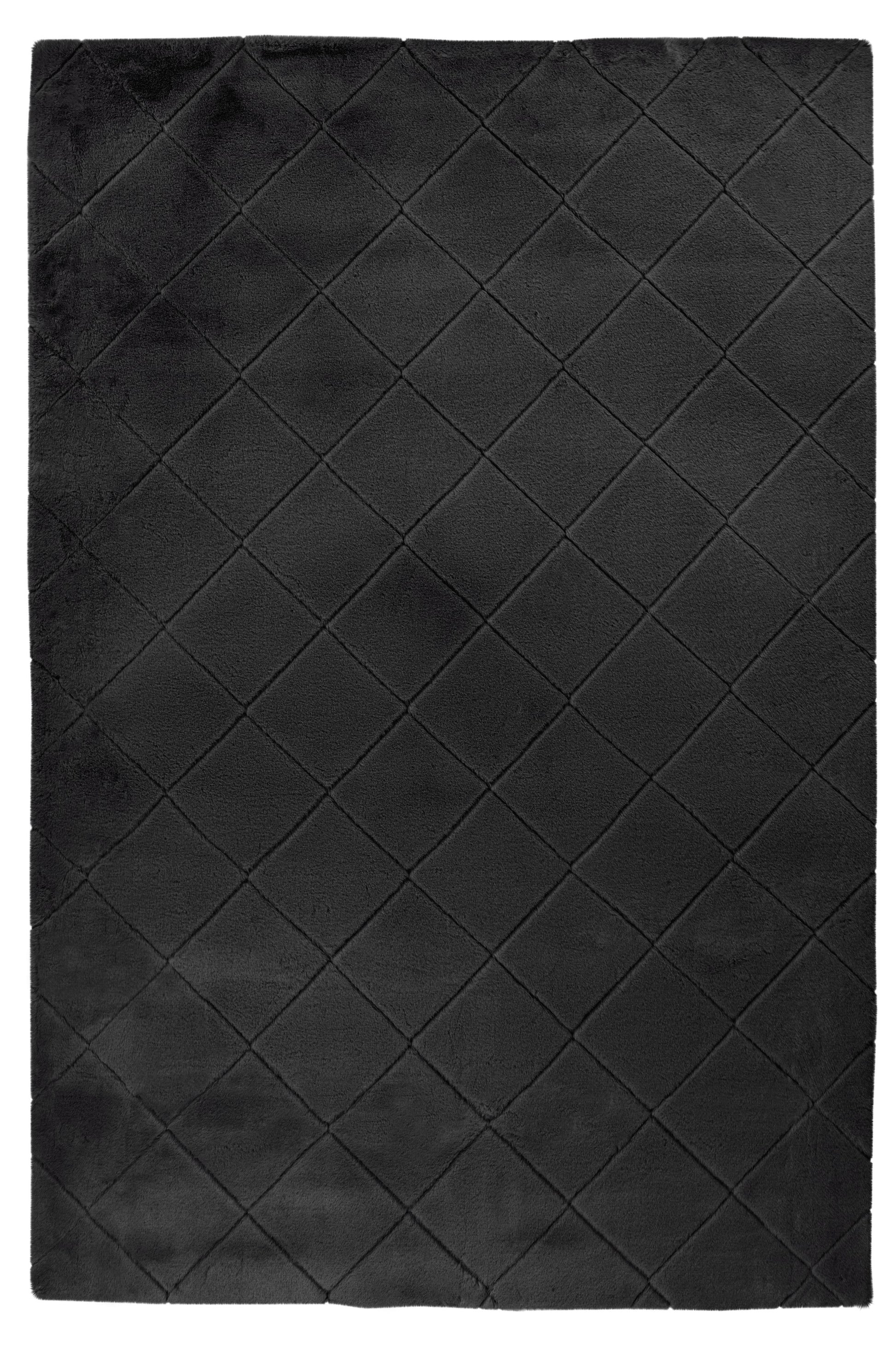 Velvet Grid grafiet vloerkleed - Houseofambiance