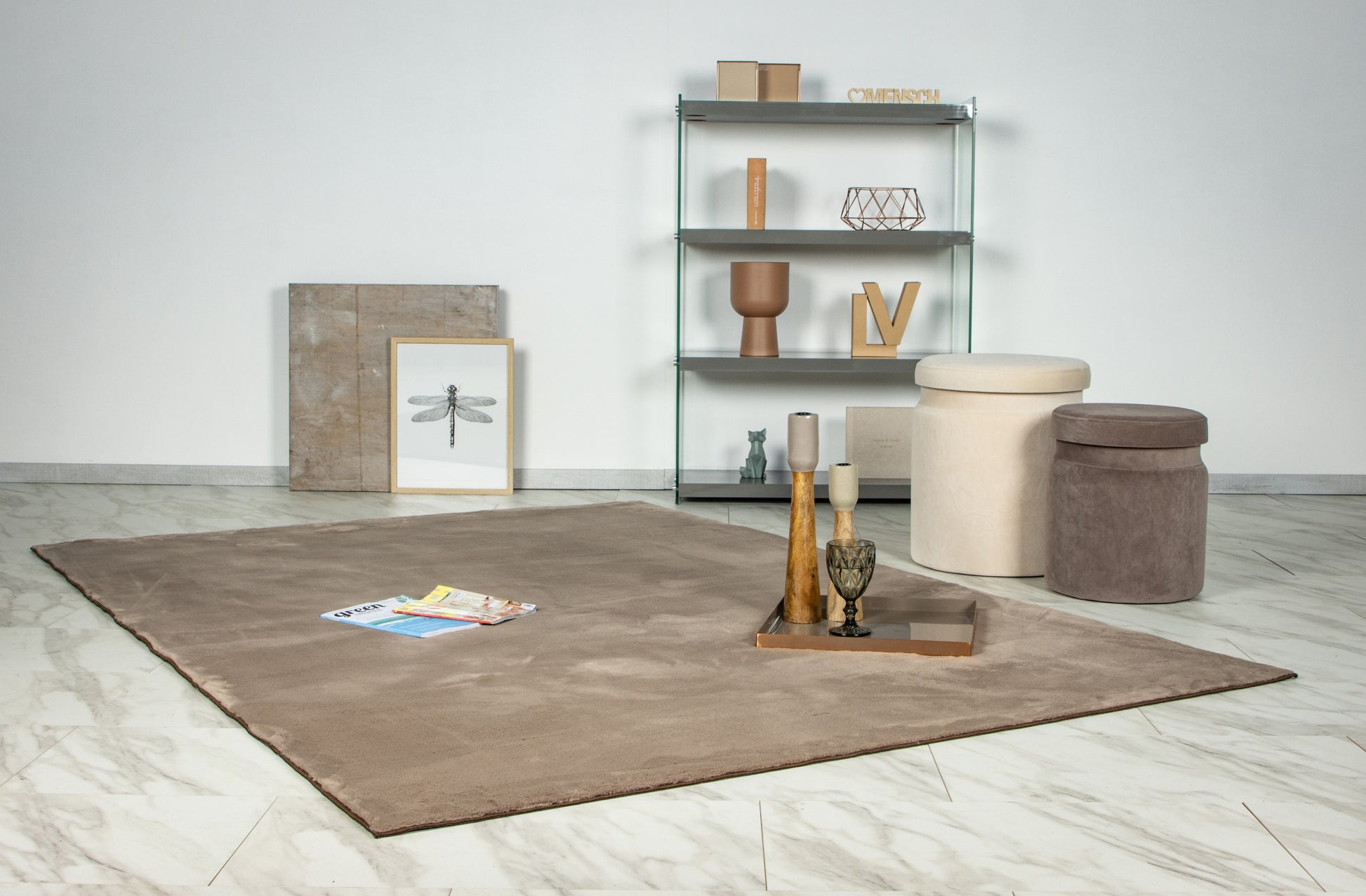 Sense taupe vloerkleed - Houseofambiance