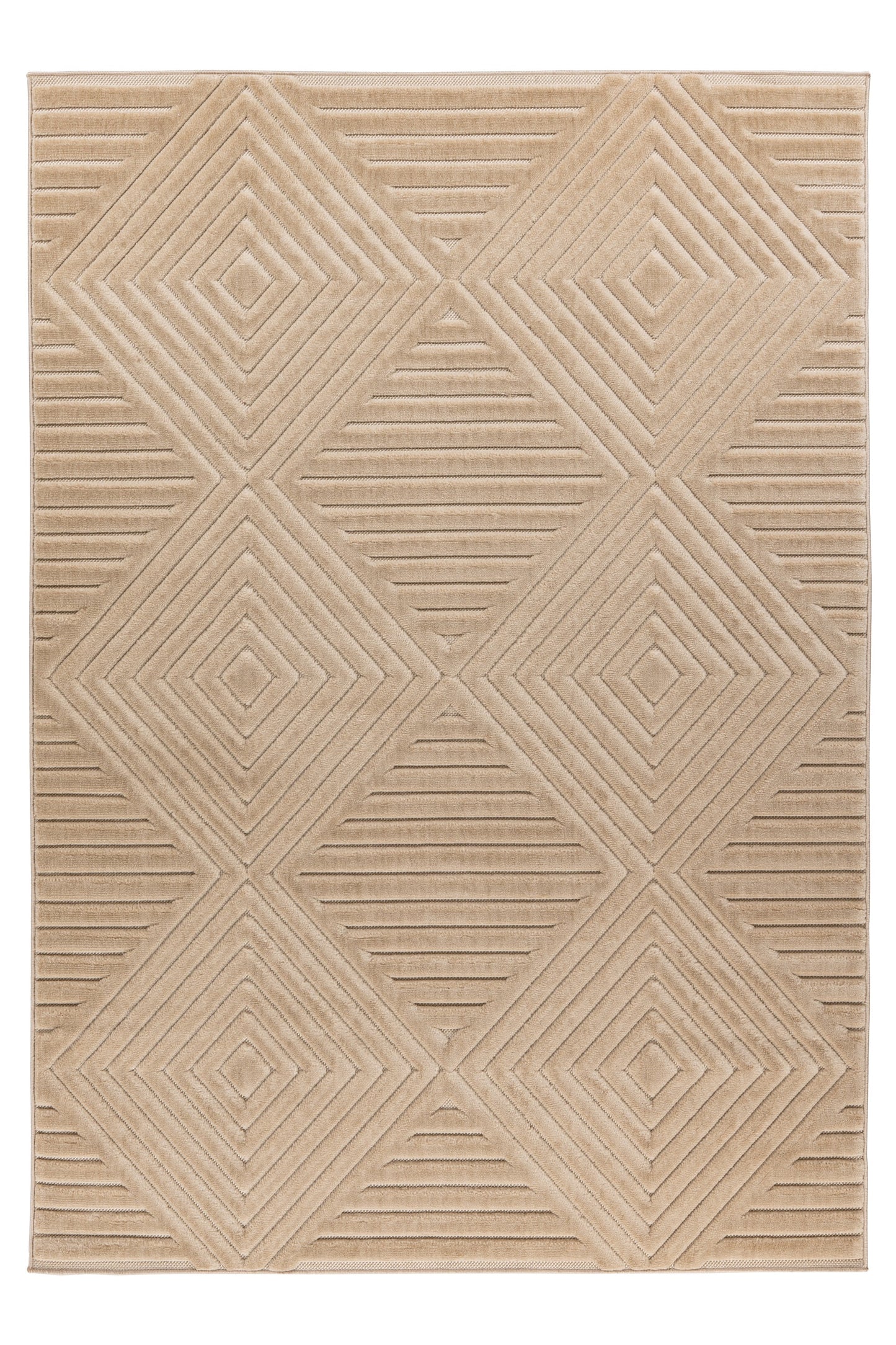 Geo Japandi beige vloerkleed