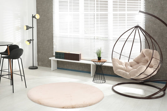 Cloud vloerkleed rond beige - Houseofambiance