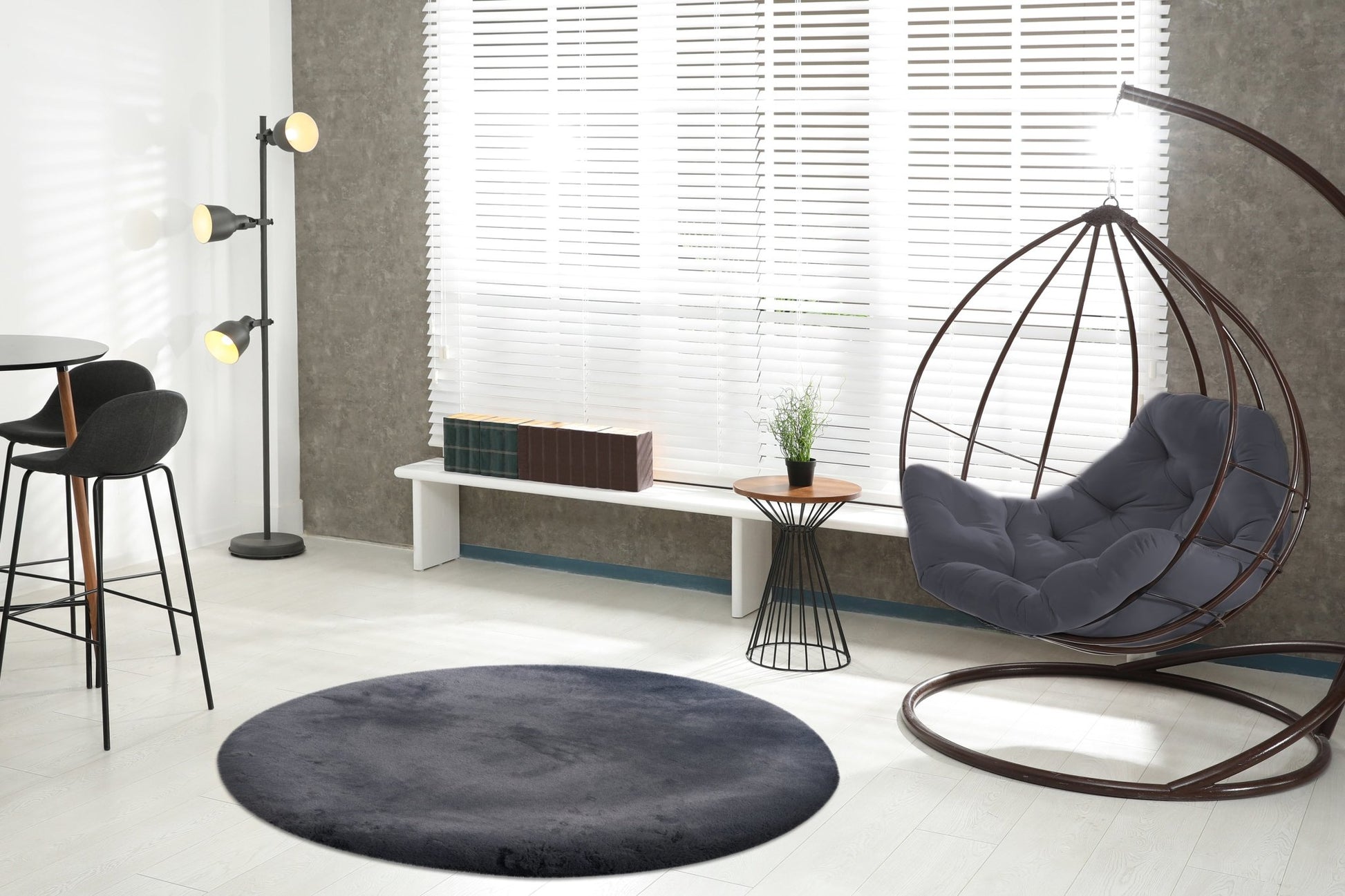 Cloud Vloerkleed Rond Graphite - Houseofambiance