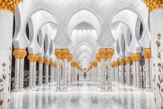 Sjeik Zayd Mosque 1 Glasschilderij 80 x 120 cm - Houseofambiance