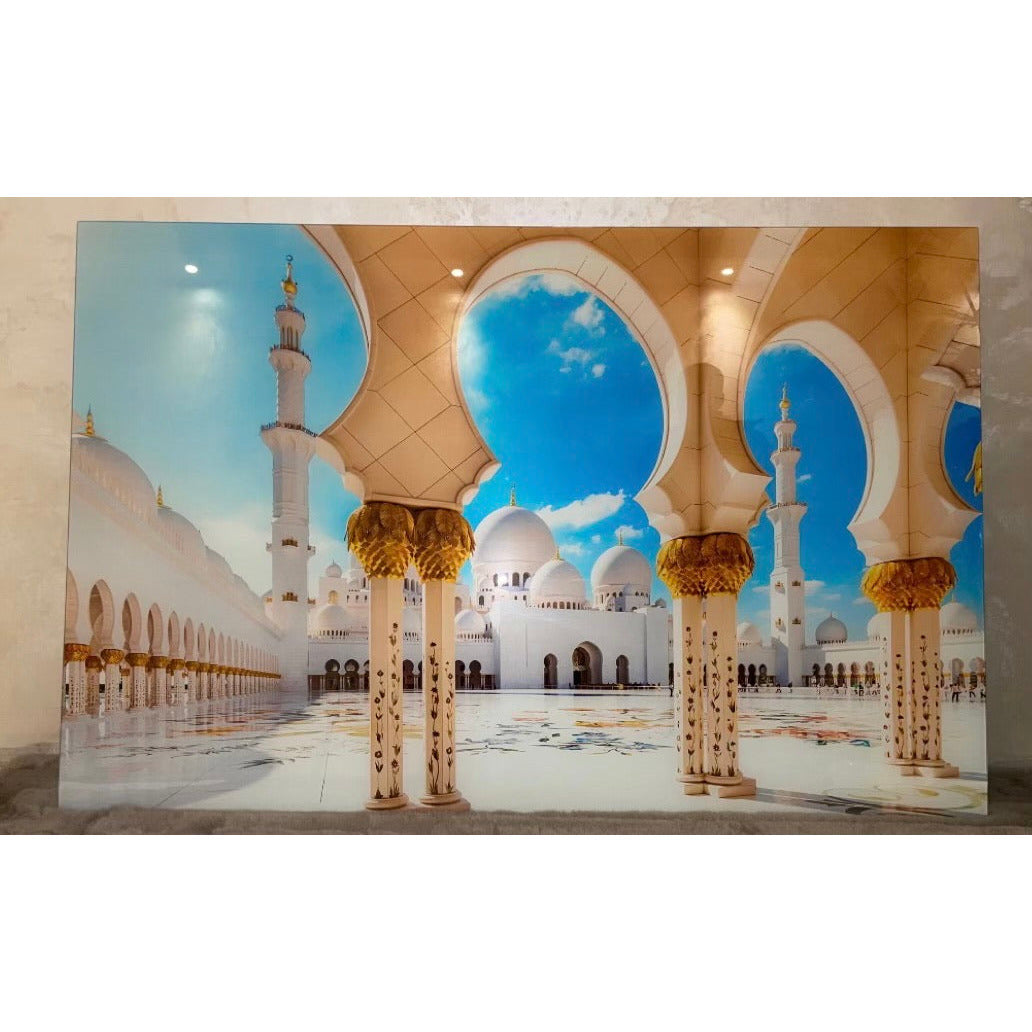 Sjeik Zayed Mosque 2 Glasschilderij 80 x 120 cm - Houseofambiance