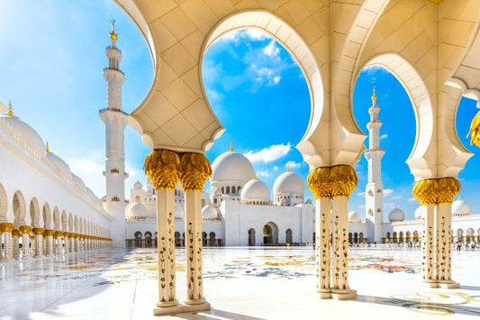 Sjeik Zayed Mosque 2 Glasschilderij 80 x 120 cm - Houseofambiance