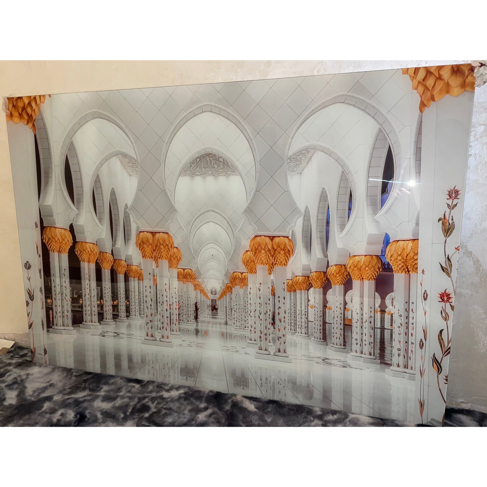 Sjeik Zayd Mosque 1 Glasschilderij 80 x 120 cm - Houseofambiance